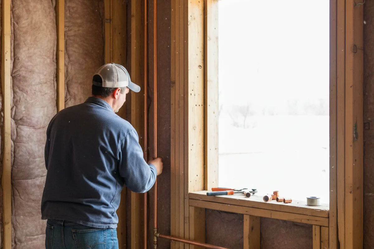 Licensed plumber running new copper supply lines in a Beach City home